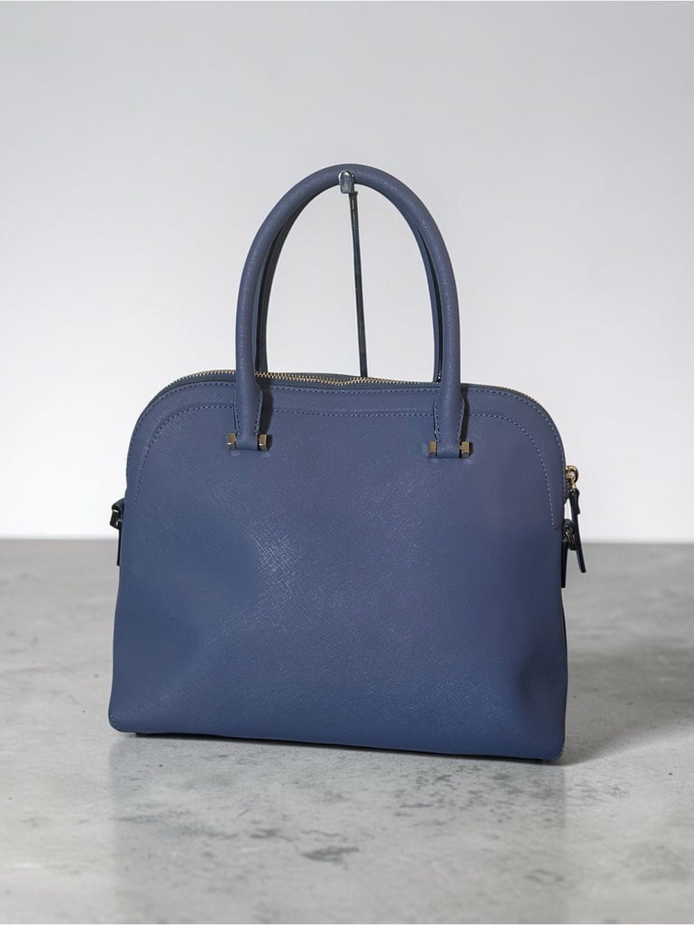 Kate Spade Cameron Street Margot Leather Satchel Bag Ocean Blue Dome Purse - Picture 3 of 8
